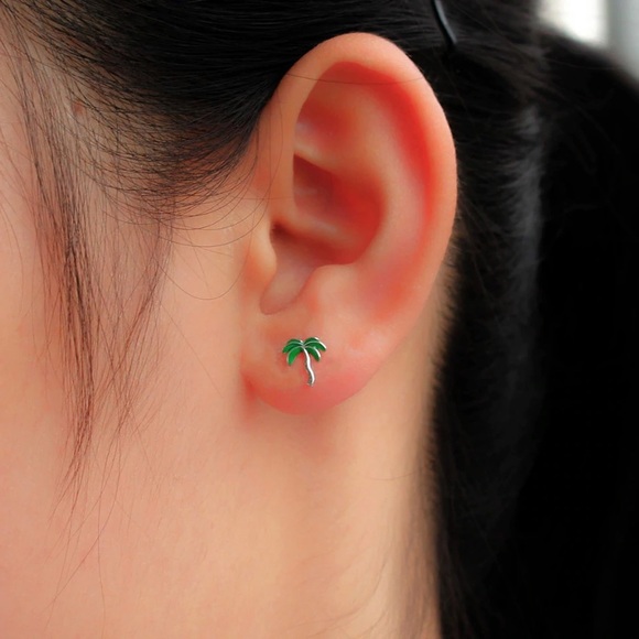 BOGO! 925 Silver Pineapple Palm Tree Earrings - Picture 6 of 7